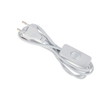 REXANT Сетевой шнур с выключателем 2х0,75 мм², 1,8 м белый.