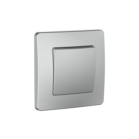 Systeme Electric Blanca внутр Алюминий Переключатель 1-клавишный IP44, 10A, 250В