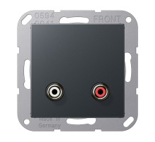 JUNG 2x Cinch Audio (RCA), матовый антрацит