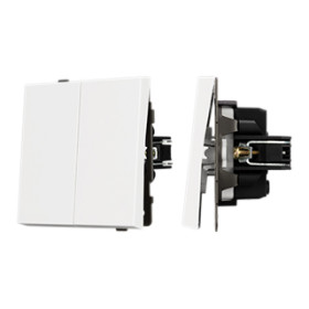 Arlight Механизм выключателя двухклавишный непроходной SWT-TENDO-MK02-PL-WH (230V, 10A) (-)