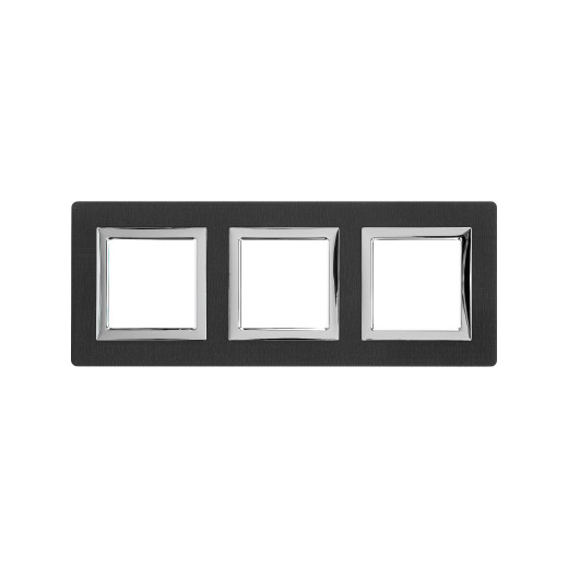 Рамка из алюминия 3 поста (6 мод.), Avanti, черная