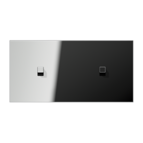 JUNG LS1912 Хром Центральная плата, 2 поста, для горизонтальной установки, тумблеры 1+1,куб; метал. исполнение