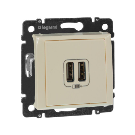 Зарядное устройство USB тип А / тип А - Legrand Valena - 3000мА 15Вт - слоновая кость