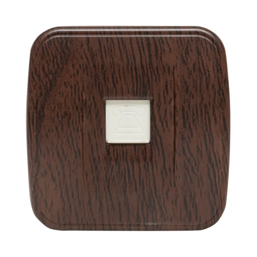 Розетка Phone 1-местная ОП Минск тёмное дерево EKF