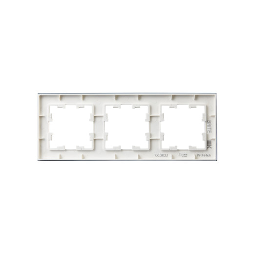 BRITE Рамка 3-мест. РУ-3-2-БрБ стекло бел. IEK