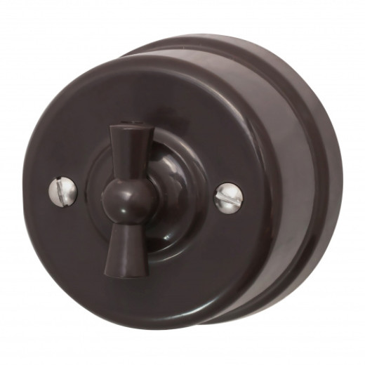 Выключатель 1-кл., пластик, цвет Коричневый