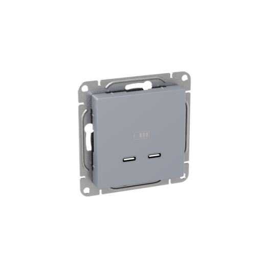 Механизм розетки USB-C - 2шт, алюминий Эпика EKF