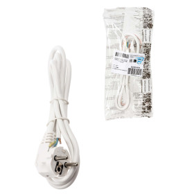 TDM Шнур сетевой с вилкой ПВС 3x0,75мм2 3м с/з белый