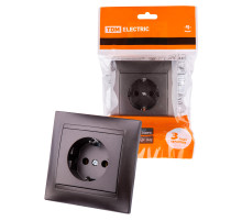 TDM Розетка 2П+З 16А 250В шоколад 