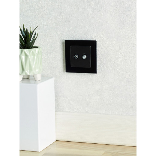 BRITE Роз. двойная TV+SAT РТВ/РСп12-БрЧ черн. IEK