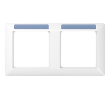 JUNG рамка 2-кратная горизонтальная с полем для надписи белая