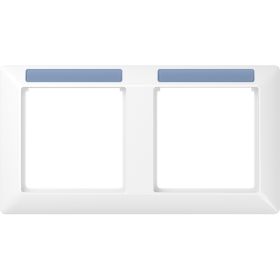 JUNG рамка 2-кратная горизонтальная с полем для надписи белая