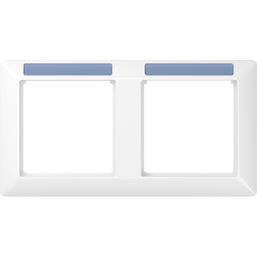 рамка 2-кратная горизонтальная с полем для надписи белая