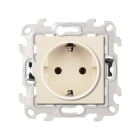 Simon 24 Слоновая кость Розетка 2К+3 без защитных шторок Push&Go