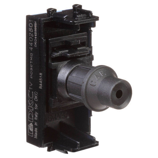 Розетка TV одиночная модульная, Avanti, черный квадрат, 1 модуль