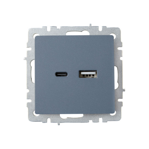 BRITE Роз. USB A+C 18Вт РЮ11-1-БрМ мар. IEK