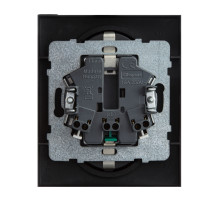 Legrand/Daccord SUNO Антрацит Силовая розетка двойная 2х2К+З 16А 250В. С защитными шторками. Безвинтовые зажимы.
