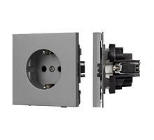 Arlight Механизм электрической розетки SCT-TENDO-MEU1-PL-GR (230V, 16A) (-)