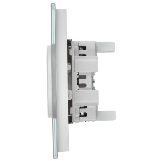 SKANDY Роз. 2-я без з/к/ш стекло 10А SK-R03W арк. бел. IEK