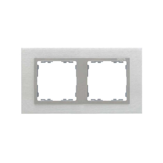 Simon 82 Сталь матовая/Алюминий/Металл Рамка на 2 поста