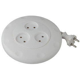 ЭРА Удлинитель электрический UR-3-3m-W рулетка без заземления 3 розетки 3м 2x1мм2 10А белая