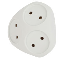 ЭРА Разветвитель электрический SPx-3-W на 3 розетки без заземления 10А белый