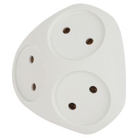 ЭРА Разветвитель электрический SPx-3-W на 3 розетки без заземления 10А белый