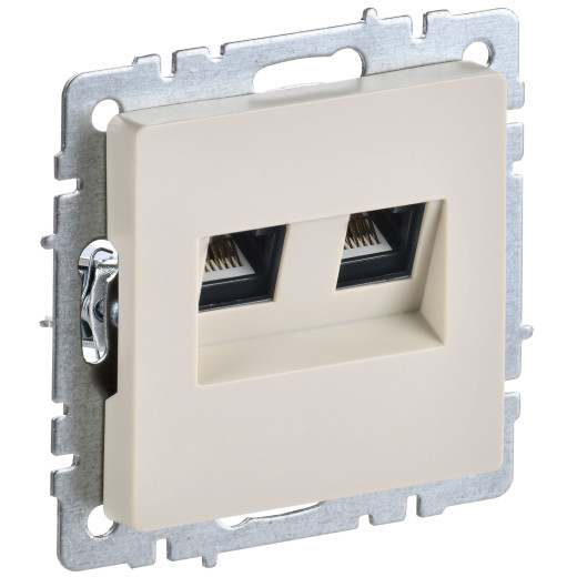 BRITE Роз. комп. 2-ая RJ45 кат.6 РК11-2-БрКр беж. IEK