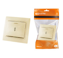 TDM Выключатель на 2 направления 1 кл. с подсветкой 10А сл. кость 