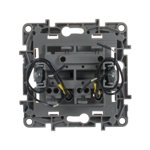 Выключатель двухклавишный с подсветкой/индикацией - Legrand Etika - 10А 250В безвинтовые зажимы - антрацит