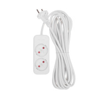 REXANT Удлинитель STANDARD 2 гнезда, 5м, 2х1,0мм², б/з, белый.