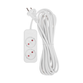 REXANT Удлинитель STANDARD 2 гнезда, 5м, 2х1,0мм², б/з, белый.