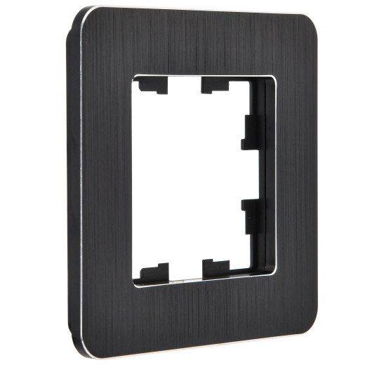 BRITE Рамка 1-мест. РУ-1-1-Бр металл черн. RE AL IEK