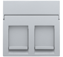 Niko Серебро Накладка на розетку RJx2