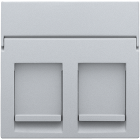 Niko Серебро Накладка на розетку RJx2