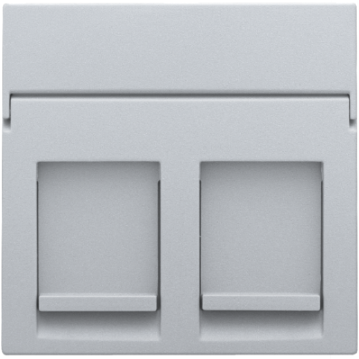 Накладка на розетку RJx2, серебро