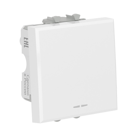 Переключатель одноклавишный модульный, Avanti, белое облако, 2 модуля