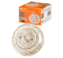 TDM Выключатель скрытой установки фарфоровый поворотный проходной с ручкой (бантик) 10А мраморный «Болон