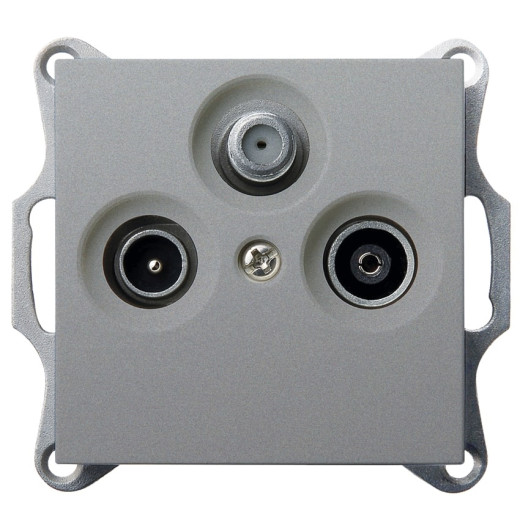 G Алюминий Розетка TV+FM+SAT проходная