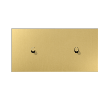 JUNG LS1912 Латунь классик Центральная плата, 2 поста, для горизонтальной установки, тумблеры 1+1,цилиндр; метал. исполнение