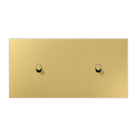 JUNG LS1912 Латунь классик Центральная плата, 2 поста, для горизонтальной установки, тумблеры 1+1,цилиндр; метал. исполнение