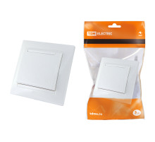 TDM Розетка 2П+З 16А 250В IP44 с защ. шт. с крышкой белая 