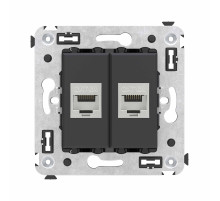 DKC Avanti Компьютерная розетка RJ-45 без шторки в стену, кат.6А двойная экранированная, 