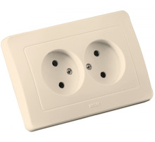 Hegel Мастер внутр Слоновая кость РС16-342-01 Розетка двойная, со шторками