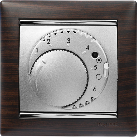 Рамка 1 пост - Legrand Valena - темное дерево/серебряный штрих