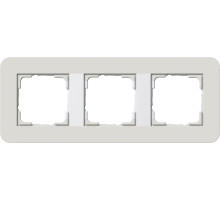 Gira E3 Светло-серый/Белый глянцевый Рамка 3-ая