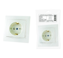 TDM Розетка 2П+З с защ. шт. 16А 250В белая 