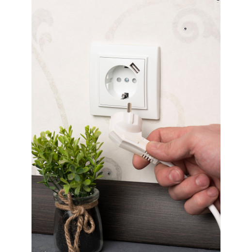 Розетка 1-местная СП с/з Минск 16А белая с защ. штор. с USB 1А EKF