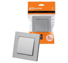 TDM Выключатель 1 кл. 10А серебр. металлик 