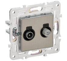 IEK SKANDY Никель Розетка двойная TV+SAT SK-A13N